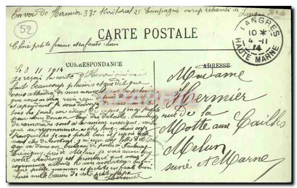 Langres — A Estátua de Diderot — LL. - Verso