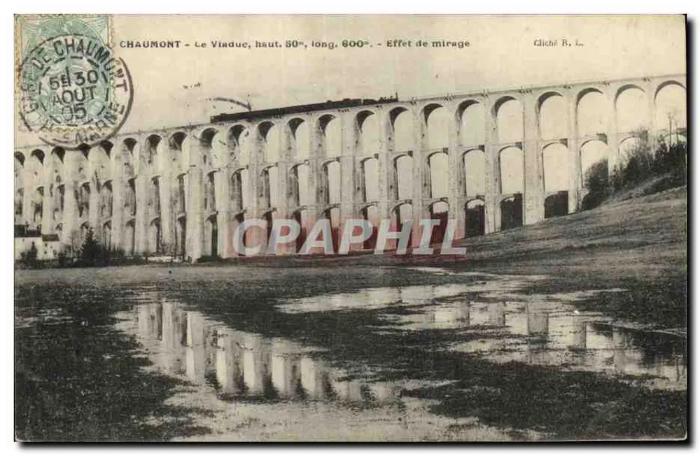 Chaumont — O Viaduto, alto 50m, longo 600m — Efeito de miragem — Glitché R. L. - Frente