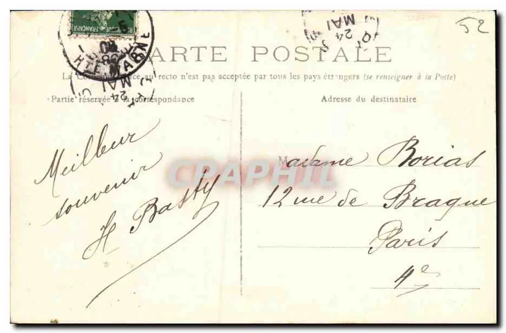 Chaumont — A Prefeitura — Cliché A. Pourtoy, editor - Verso