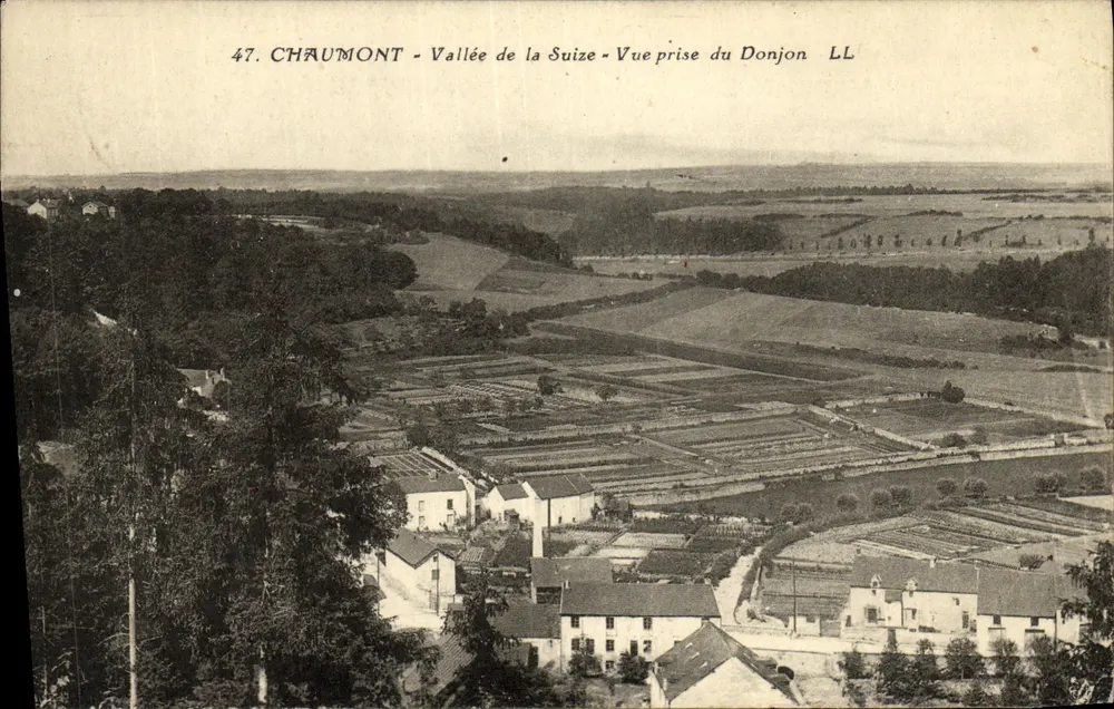 Chaumont - Valle de la Suize - Vista tomada desde el Donjon LL - Anverso