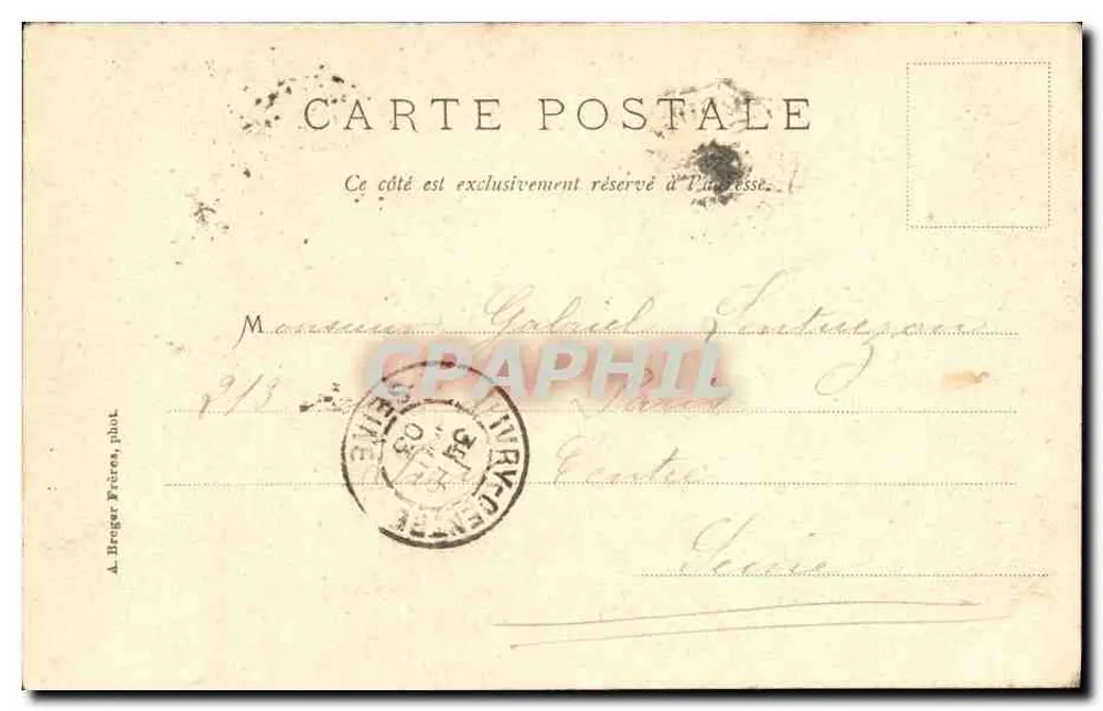 St-Dizier - O Castelo — editor A. Breger Frères, número de série não visível - Verso