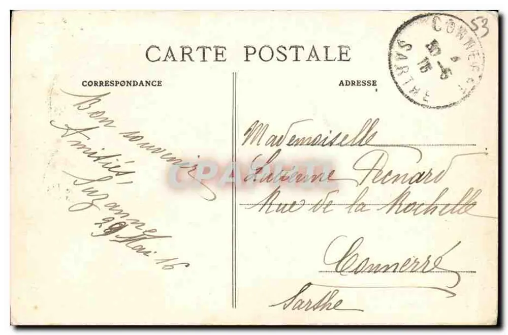 Laval — La Tour Renaissance — Artaud et Nozais, Nantes, n°77 - Rückseite