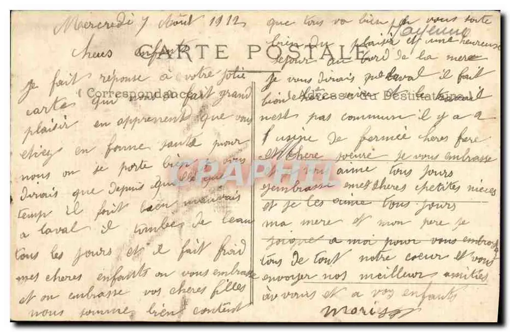 Laval — Schloss und alte Brücke — Verlag Louin - Rückseite