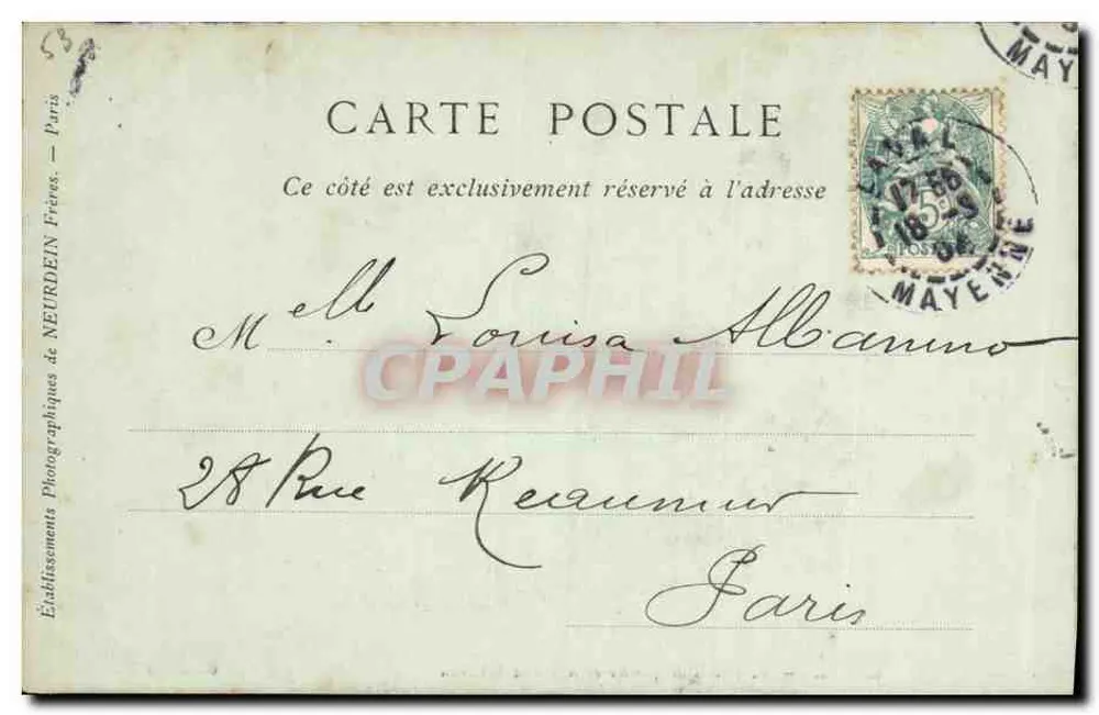 Laval — Das Palast der Justiz und das Alte Schloss — J. F. Vermant, Collections ND Phot - Rückseite