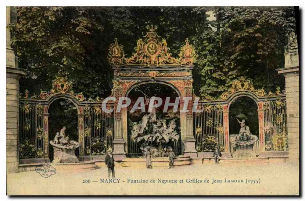 NANCY — Fontaine de Neptune und Grilles von Jean Lamour (1755) — Libralistes, n° 206 - Vorderseite