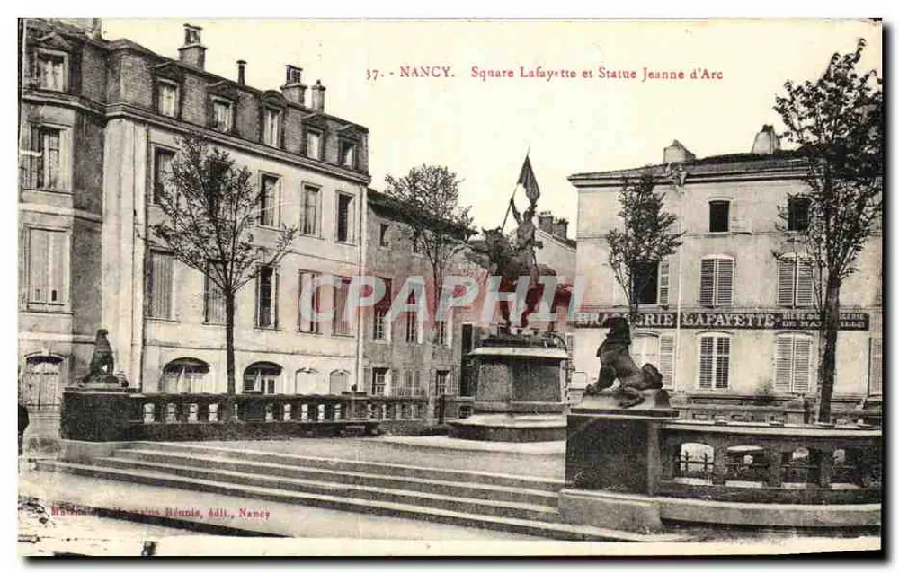 Nancy - Square Lafayette und Statue Jeanne d'Arc — Verleger: Imprimerie des Frères Réunis, Nancy, Nr. 37 - Vorderseite