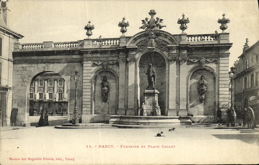Nancy — Fontana e Piazza Callot — Maison des Magasins Réunis, editore, Nancy - Recto