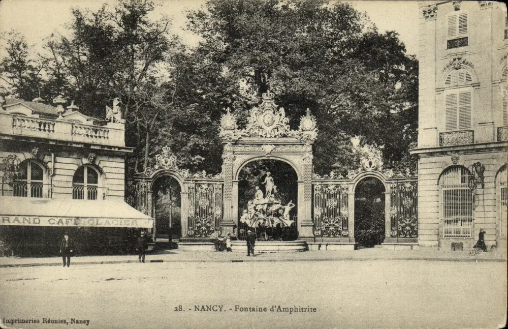 NANCY — Fontaine d'Amphitrite — Imprimeries Réunies, Nancy, n°28 - Frente