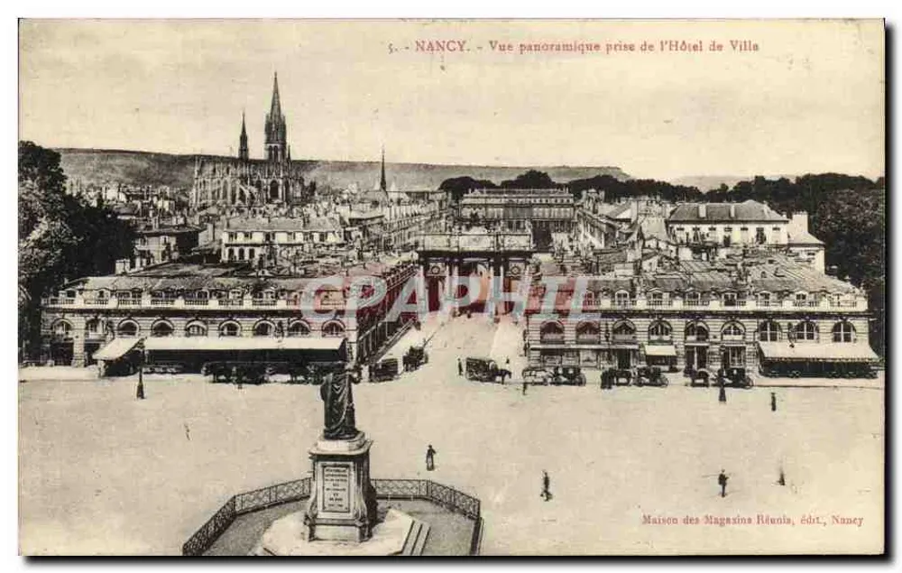 NANCY — Panoramablick vom Hôtel de Villas — Maison des Magasins Réunis, Verleger, Nancy - Vorderseite