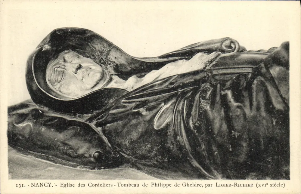 Nancy - Kirche der Cordeliers - Grabmal von Philippe de Gheldre, von Ligier-Richier (16. Jahrhundert) - Vorderseite
