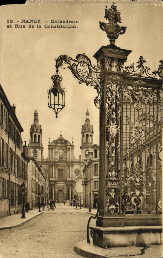 Nancy — Catedral e Rue de la Constitution — Editor C.T.B. n°13 - Frente