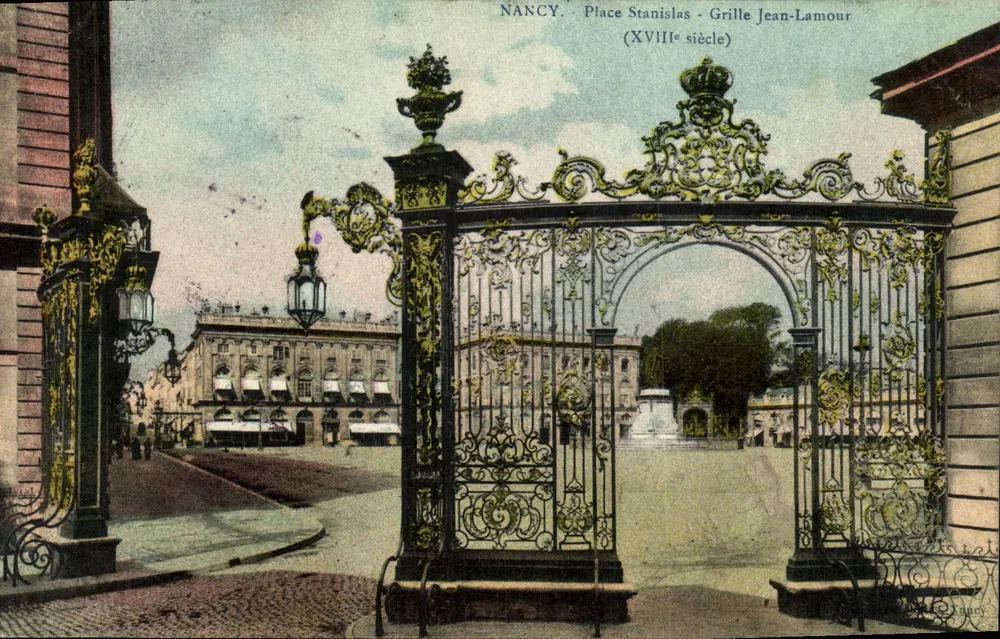NANCY - Place Stanislas - Grille Jean-Lamour (XVIIIe siècle) - Frente