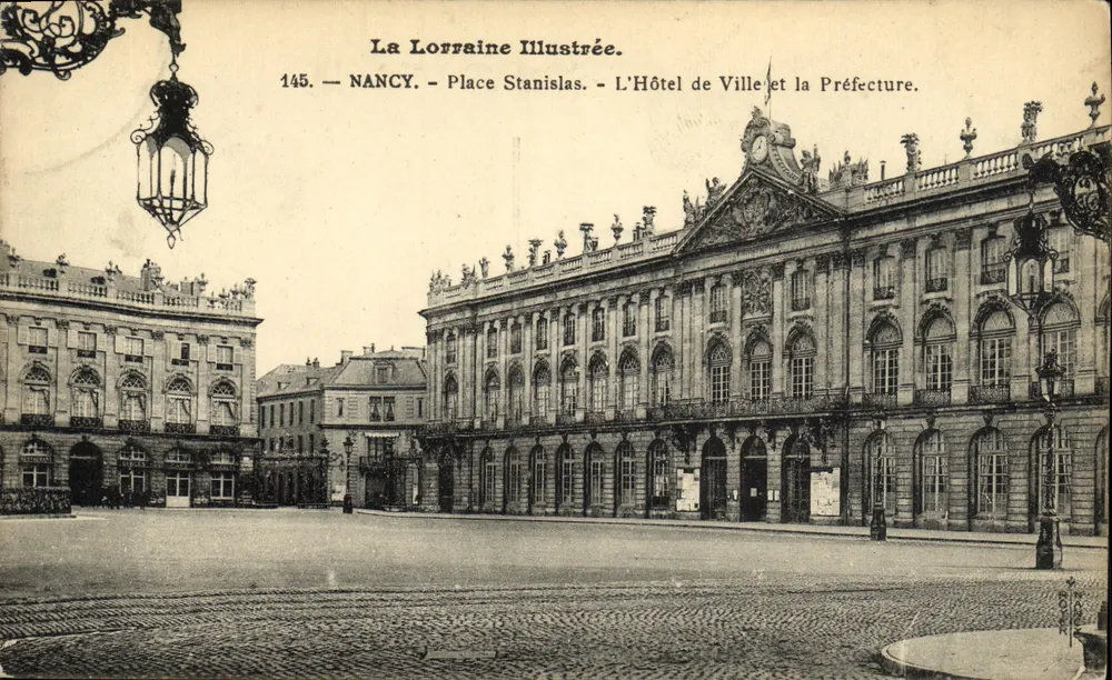 Nancy — Place Stanislas — Das Rathaus und das Präfekturgebäude — La Lorraine Illustrée, n°145 - Vorderseite
