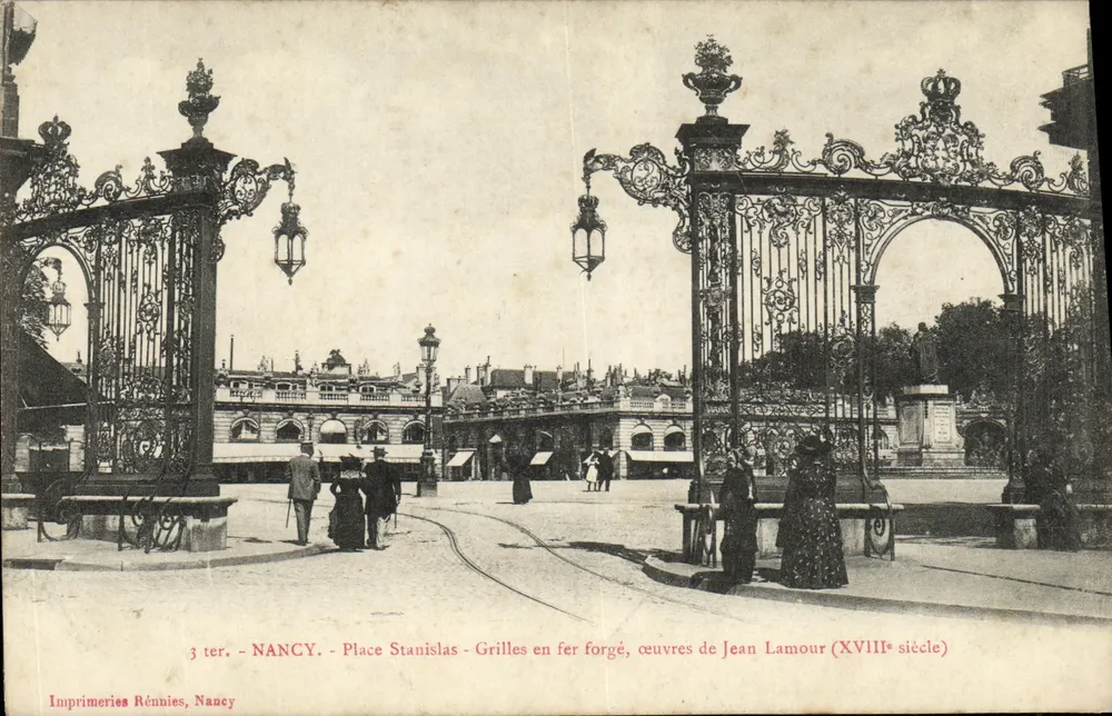 NANCY - Place Stanislas - Eisenwerk-Gitter, Werke von Jean Lamour (18. Jahrhundert) - Vorderseite