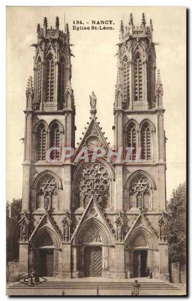 Nancy — Église St-Léon — C. Lardet & Besançon - Frente
