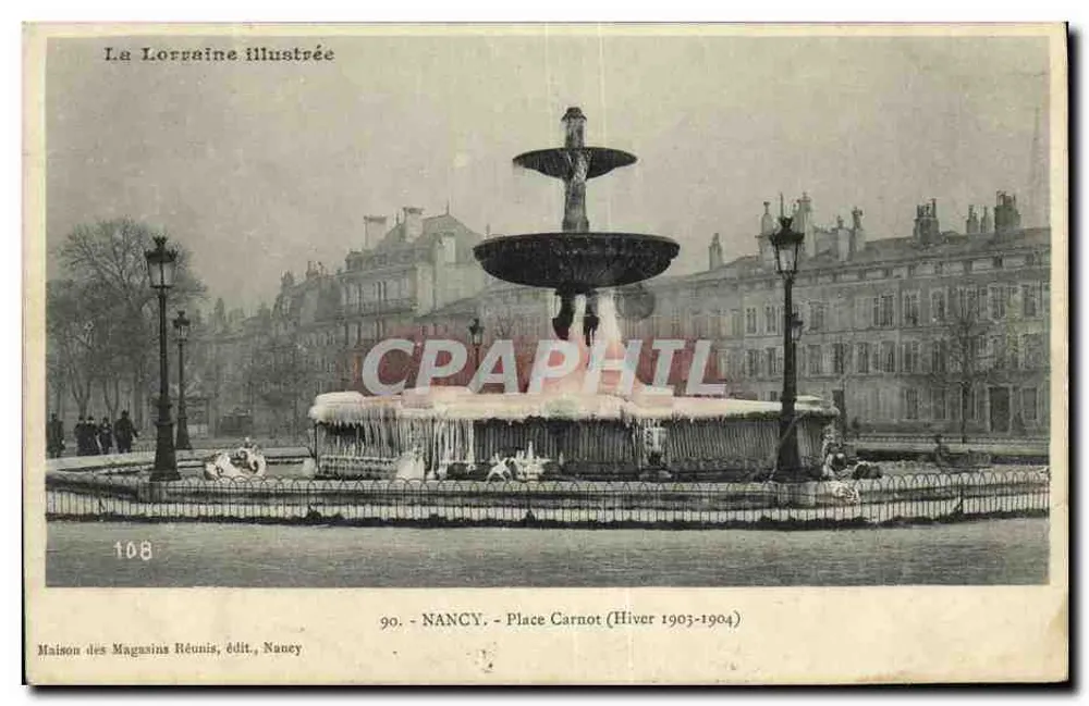 NANCY - Place Carnot - Eingefrorene Fontäne (Winter 1903-1904) — La Lorraine illustrée, Nr. 108 - Vorderseite