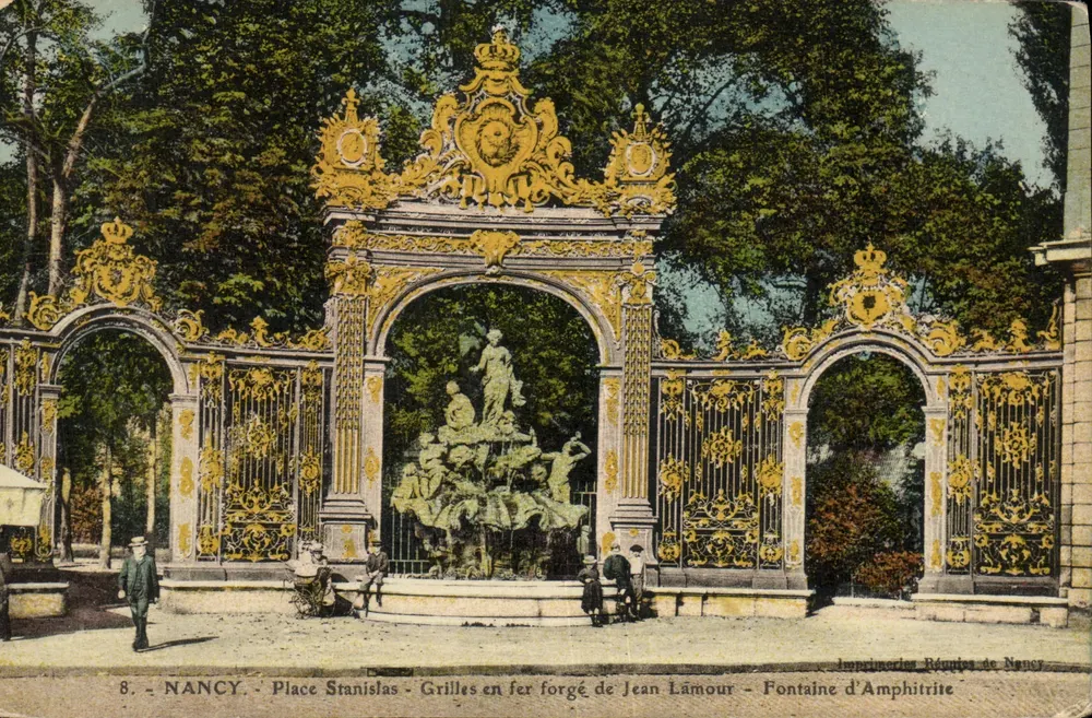 Nancy - Place Stanislas - Eiserne Gitter von Jean Lamour - Fontäne der Amphitrite - Vorderseite