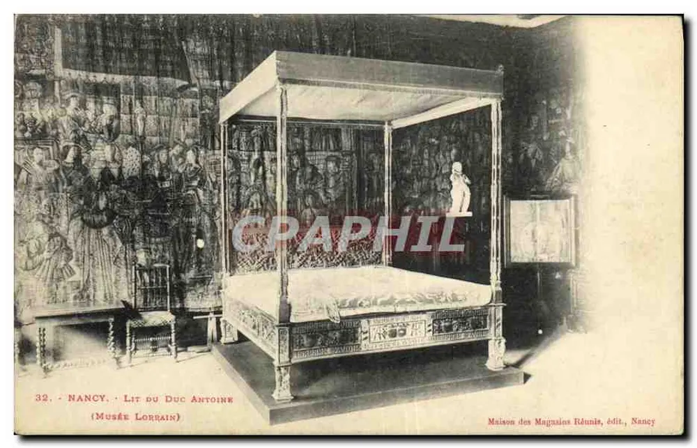 Nancy - O Leito do Duque Antoine — Museu Lorrain — Maison des Magasins Réunis, editora, Nancy - Frente