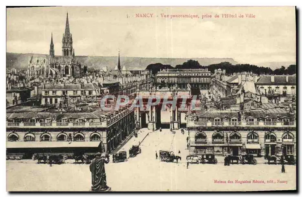 NANCY - Panoramablick, aufgenommen vom Rathaus — Maison des Magasins Rœunia, Verlag Nancy - Vorderseite