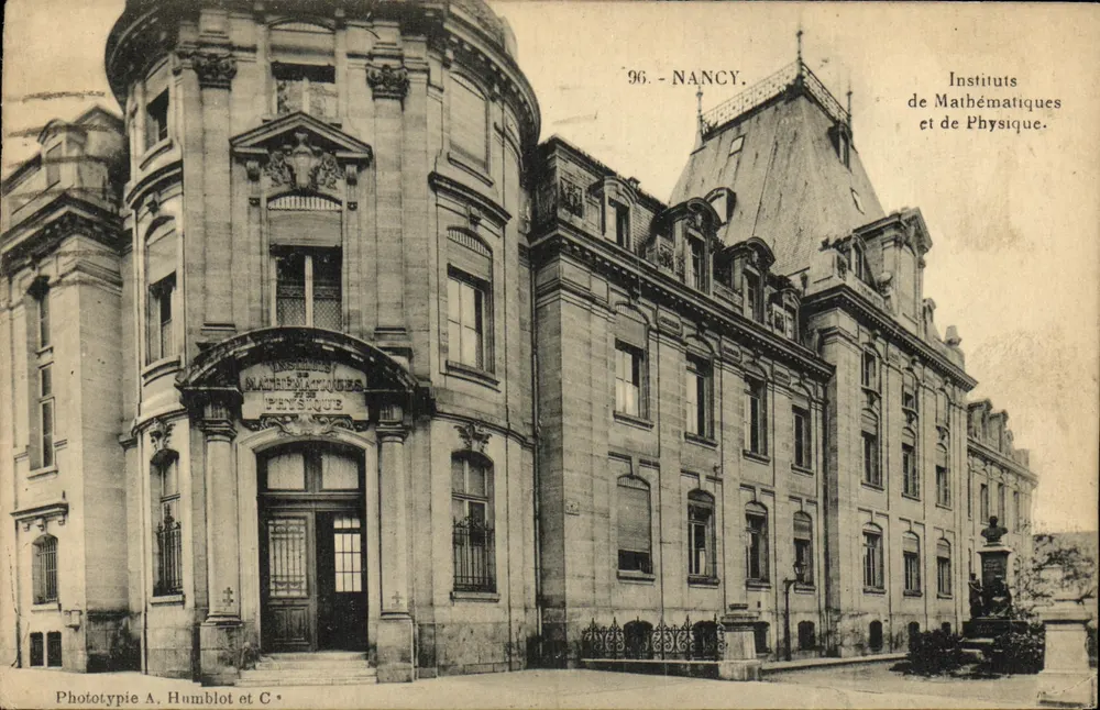 Institutos de Matemática e de Física — Nancy — Fototipia A. Humblot et C° - Frente