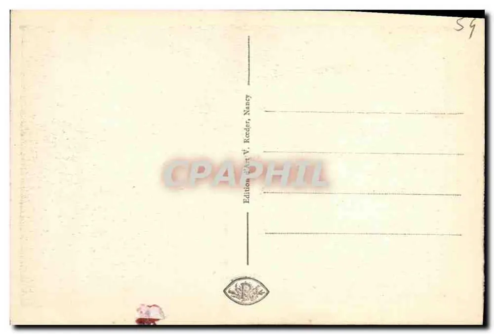 Nancy - A Fonte de Amphitrite — Edição V. Roeder, Nancy - Verso