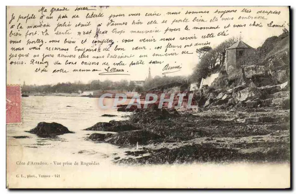 Kust van Arradon - Uitzicht genomen vanaf Roguédas — C. L., fot., Vannes - 141 - Voorkant