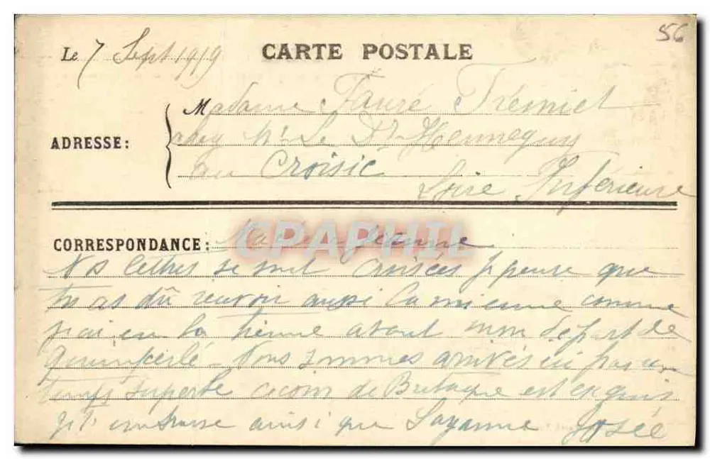 Rochefort-en-Terre (Morbihan) — Kirche Notre-Dame de la Tronchaye (14. bis 16. Jahrhundert) — Sammlung David, Vannes - Rückseite