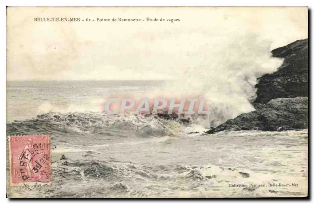 Belle-Île-en-Mer - 62 - Pointe de Ramonette - Studie zu Wellen — Sammlung Petitjean - Vorderseite