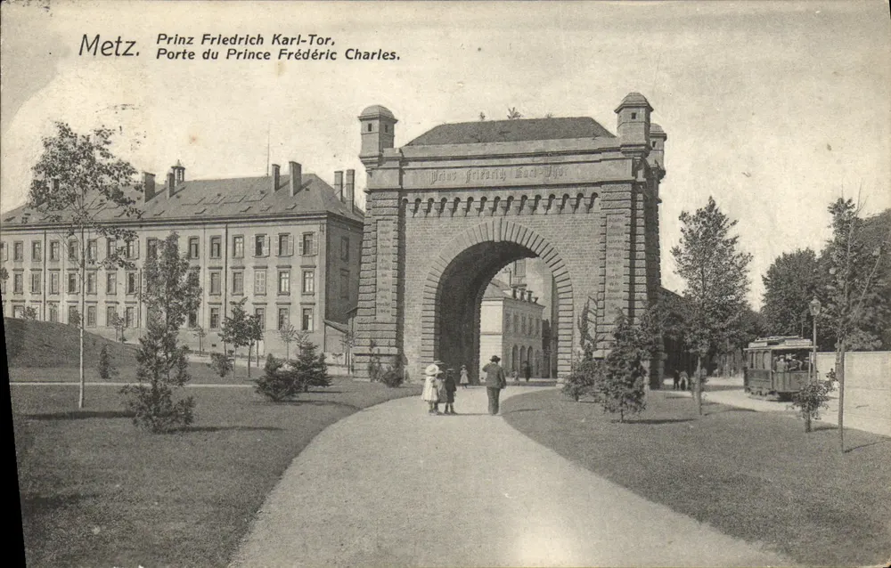 Metz. Poort Prins Frederik Karel. Porte du Prince Frédéric Charles. - Voorkant
