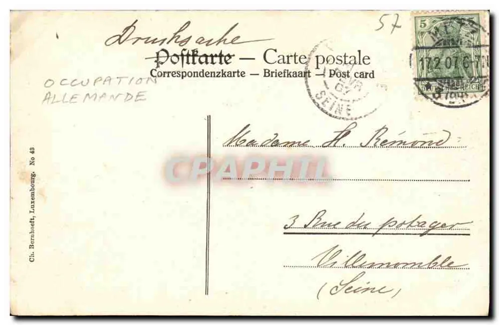 Metz. Poort Prins Frederik Karel. Porte du Prince Frédéric Charles. - Achterkant