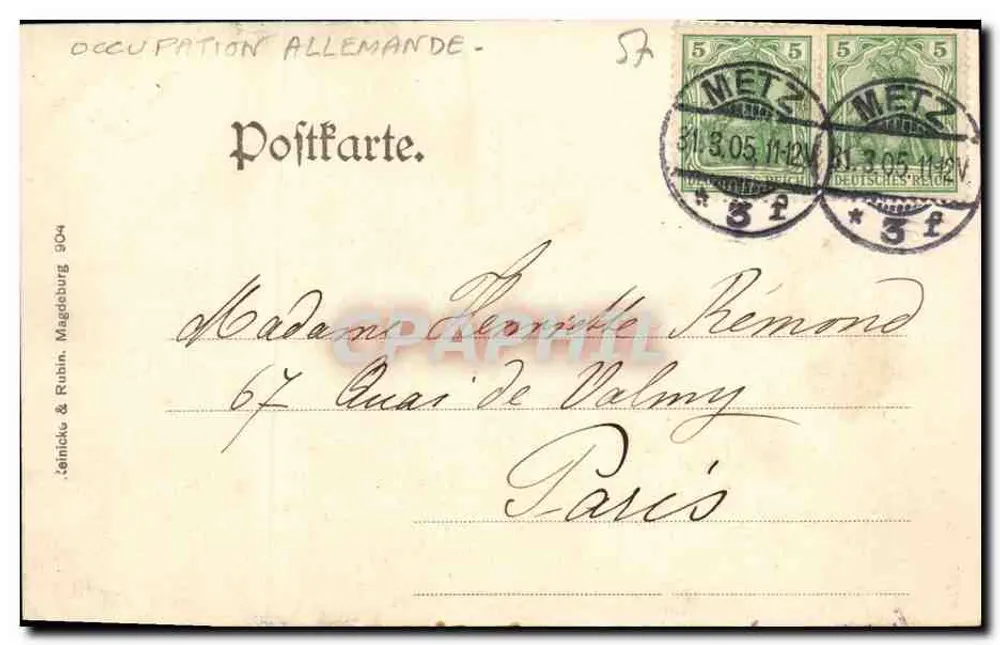 Metz — Catedral — editor Lénick & Rubin, n° 904 - Verso