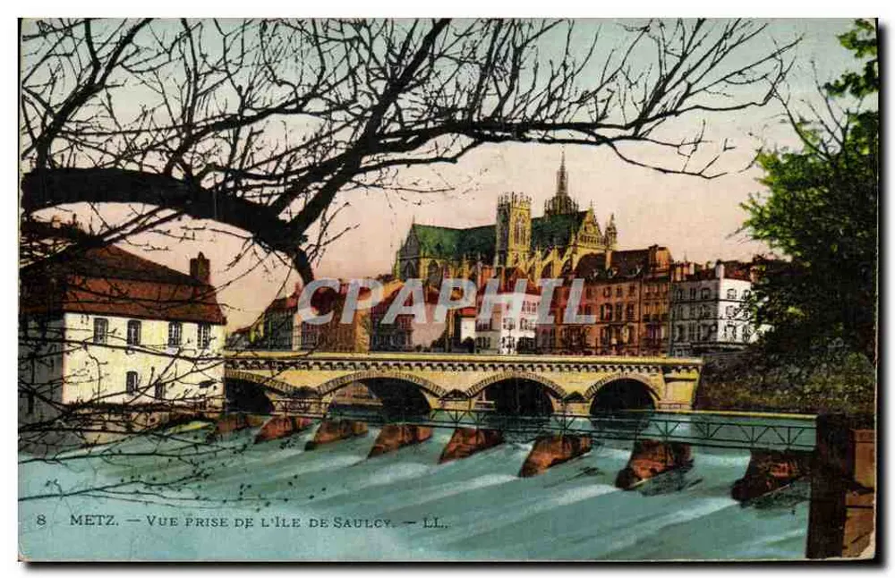Metz — Ansicht von Île de Saulcy — LL. n°8 - Vorderseite