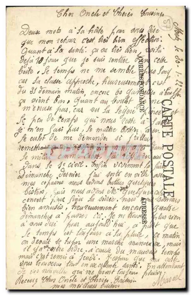 Metz — Ansicht von Île de Saulcy — LL. n°8 - Rückseite
