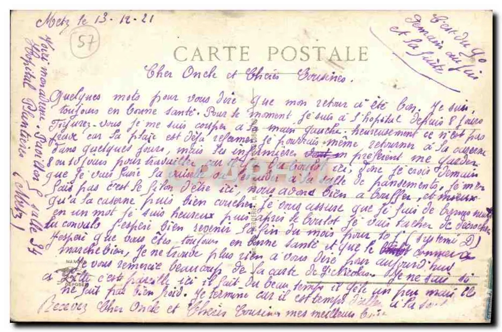 Metz - Porta Serpenoise — vista da arco monumental com inscrição — editor Serpenoise Gate, n°117 - Verso