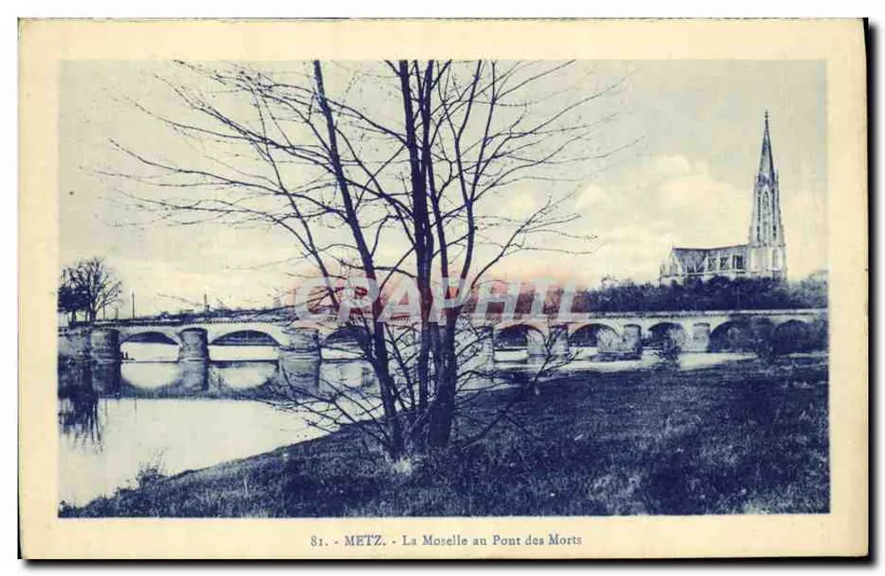 Metz - Die Mosel am Pont des Morts — Graphithil, n° 81 - Vorderseite