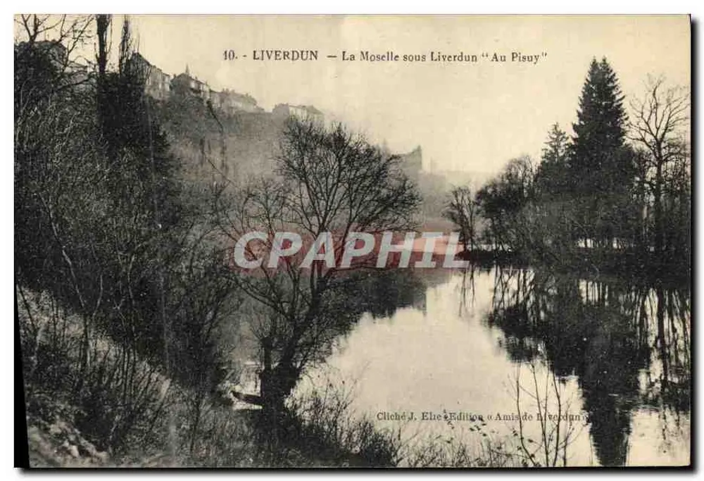 Liverdun — Ansicht der Mosel unter Liverdun "Au Pisuy" — Foto von J. Elie, Edition « Amis de Liverdun » - Vorderseite