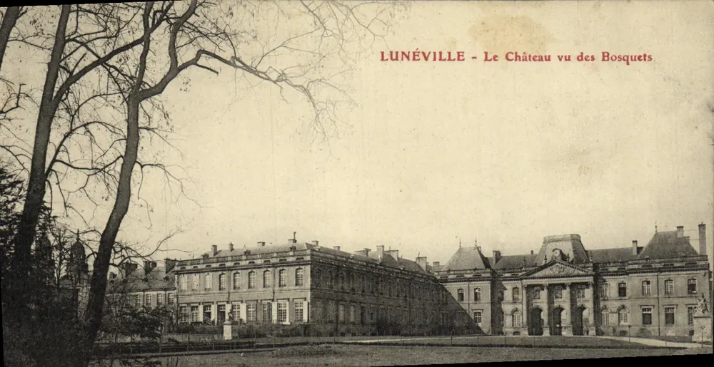 Lunéville - Der Schlossblick von den Bosquets — unbekannter Verlag - Vorderseite
