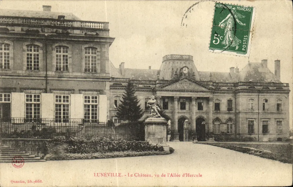 Lunéville - Der Schloss von der Avenue d'Hercule aus — Quantin, lib. Verlag - Vorderseite