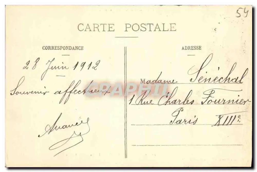 Pont-à-Mousson — A Fonte Vermelha — Magasins Réunis de Pont-à-Mousson, edição n°227 - Verso