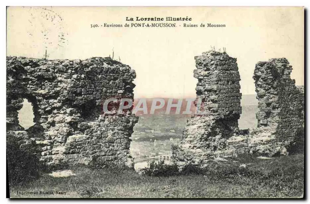 Ruínas de Mousson — Ao redor de Pont-a-Mousson — Imprimerie Rousset, Nancy - Frente