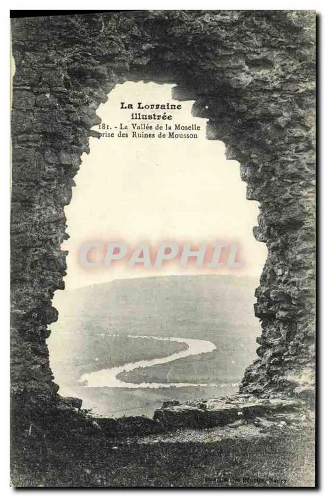 Die Mosel-Schlucht — Ansicht der Ruinen von Mousson — La Lorraine Illustrée, Nr. 181 - Vorderseite