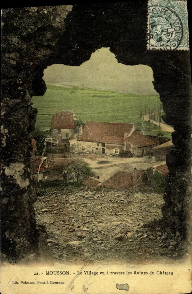 MOUSSON - Das Dorf gesehen durch die Ruinen des Schlosses — Lib. Palester, Pont-à-Mousson - Vorderseite