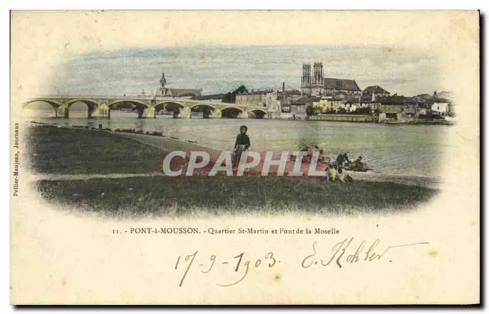 Brücke von Mousson - Viertel St-Martin und Moselbrücke — Pollier-Manjaux, Journaux, n°11 - Vorderseite