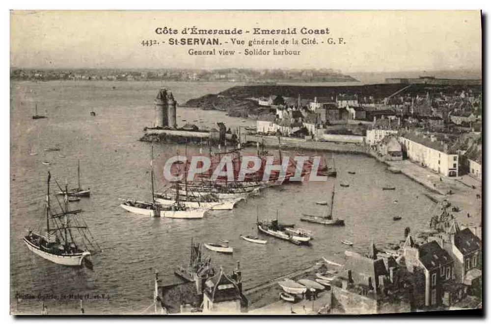St-Servan - Allgemeiner Blick auf den Hafen - G.F. - n°4432 - Vorderseite