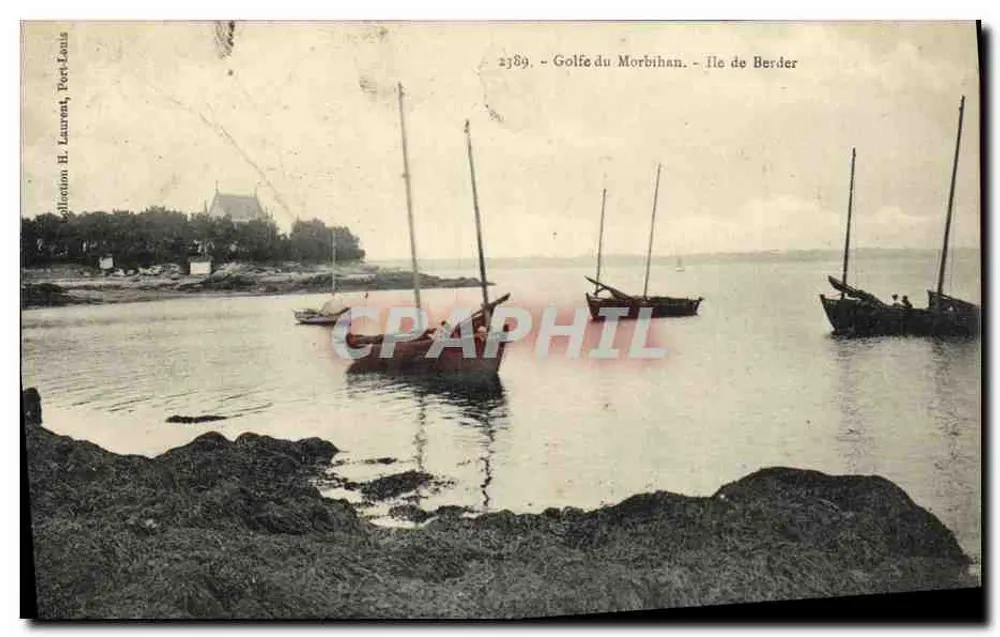 Ilha de Berder — Golfo do Morbihan — H. Laurent, Érert-Louis, n° 2389 - Frente