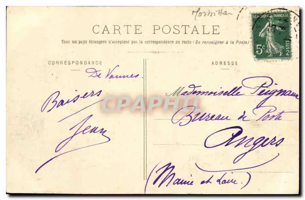 Ilha de Berder — Golfo do Morbihan — H. Laurent, Érert-Louis, n° 2389 - Verso