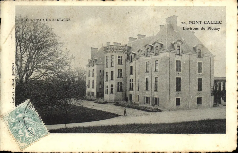 Castelo de Pont-Callec — Arredores de Plouay — Collect. Villard, Quimper, n°20 - Frente