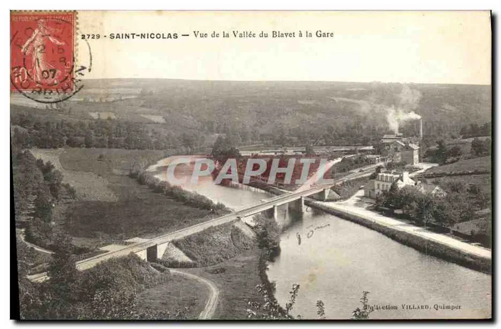 Saint-Nicolas — Aussicht auf das Tal des Blavet an der Station — Édition Villard, Quimper - Vorderseite