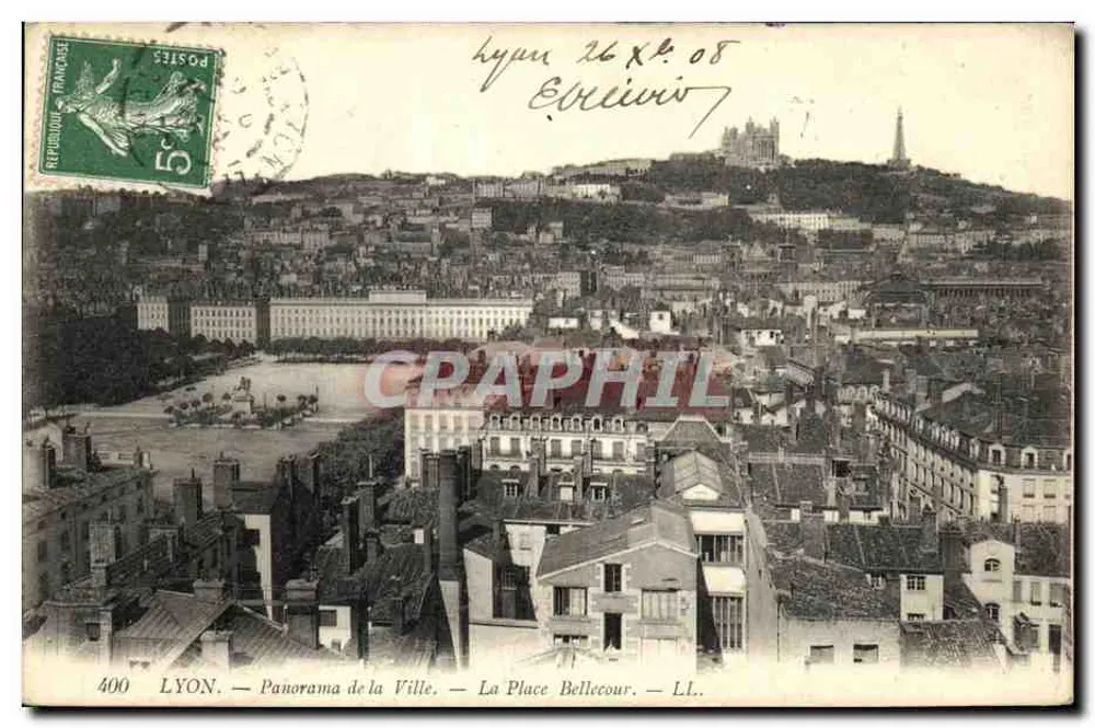 LYON — Panorama der Stadt — La Place Bellecour — LL. - Vorderseite