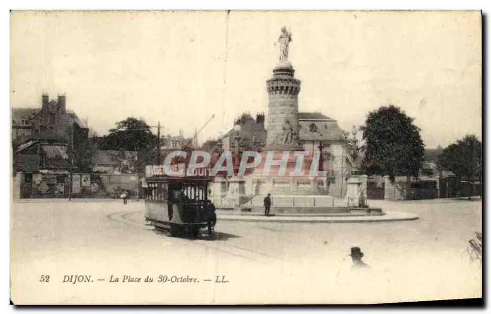 Dijon — La Place du 30-Octobre — éditeur LL. n° 52 - Frente